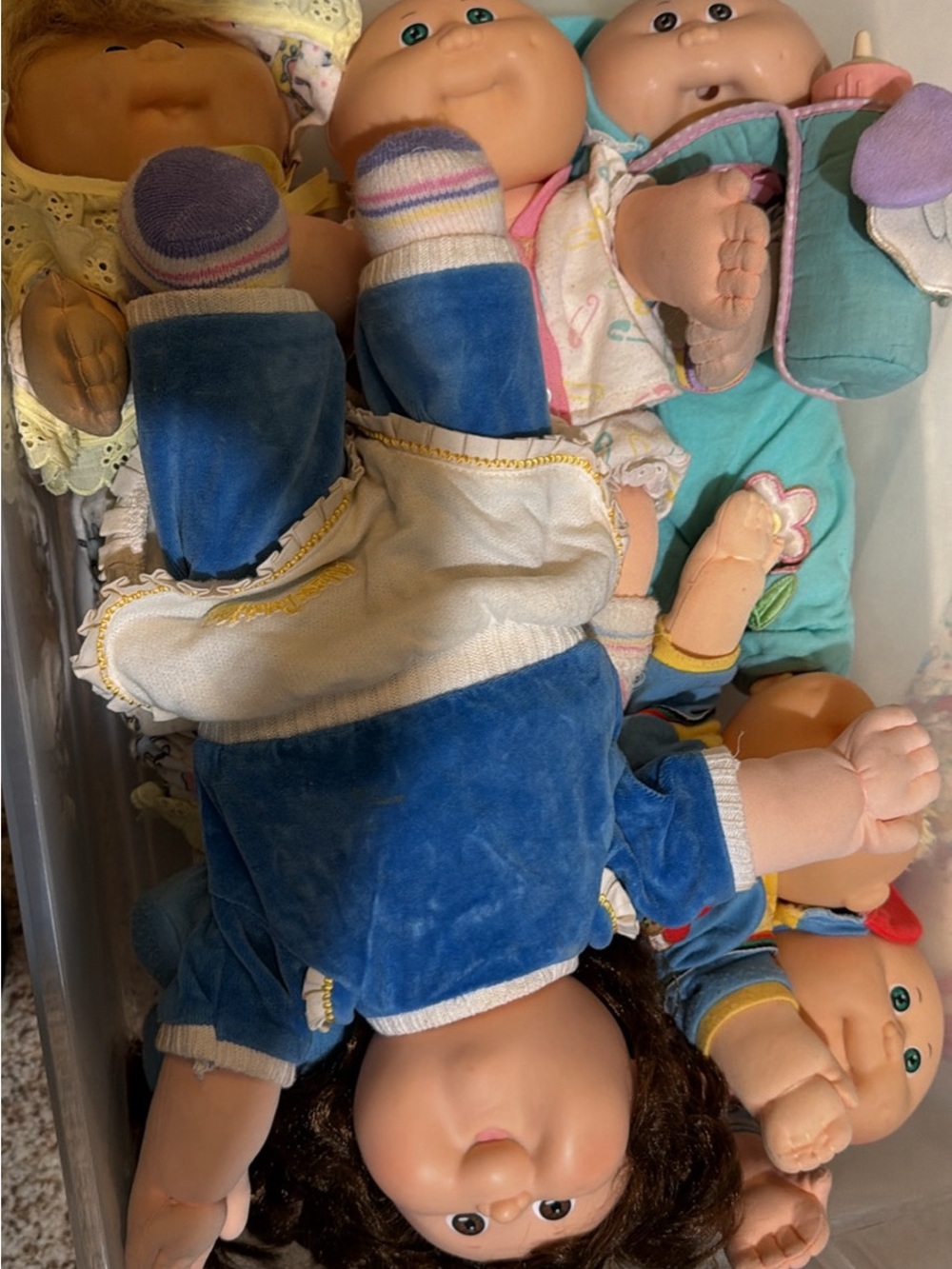 Plush Baby Doll in Blue Velvet Outfit - Brand: